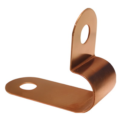 Abrazadera de Cobre / 23.90 mm Base / 254 mm Largo / 62.49 mm Altura / Fijación de Cable a Pared
