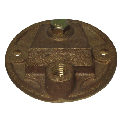 Base Redonda para Pararrayo de Punta Maciza / Bronce / Paso de Cable Recto o 90°