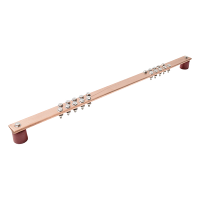 Barra de Unión de Tierra / Montaje Rack 19″ / 550 A / 20 Conexiones 3/16″ / Tornillería Incluida
