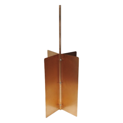 Electrodo de Tierra Tipo Rehilete / Diseño Cruceta Cobre / Fosa 50x50x80 cm (1.6×1.6×2.6 ft) / Acabado Cobrizado Terzo / Norma NOM-001-SEDE-2012