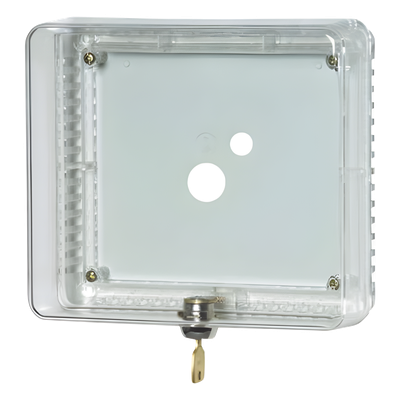 Guarda Antimanipulación para Termostato / Policarbonato Transparente / Montaje Vertical u Horizontal / Cerradura con Llave / Tamaño Mediano