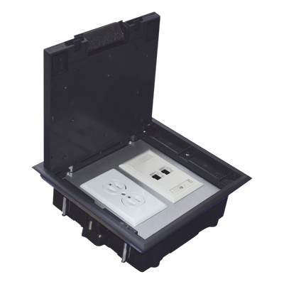 Caja de Piso / 2 Módulos Universales / ABS y Acero Galvanizado / 1.957 kg / EIA/TIA-569-A