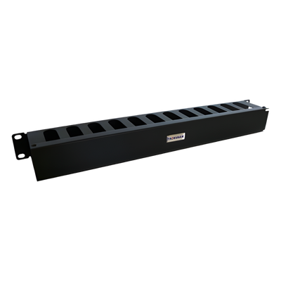 Organizador de Cables Horizontal / 19″ / 1UR / Acero Calibre 18 (1.21 mm) / Profundidad 64 mm