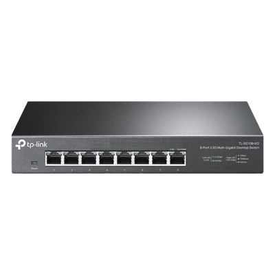 Switch no administrable / 8 puertos 2.5G / 40 Gbps switching / Fanless / Auto-negociación 100M/1G/2.5G