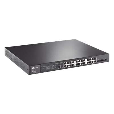 Switch PoE+ L2+ / 24 Puertos Gigabit / 4 Puertos SFP 1G / Presupuesto PoE 384W / Rendimiento 56 Gbps / Montaje en Rack