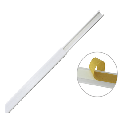 Canaleta de PVC / 12 x 8 mm / Una Vía / 6 Pies (1.83 m) / Cinta Adhesiva / -40°C a +85°C / Auto-extinguible