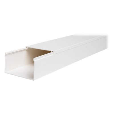Canaleta de PVC / 45 mm x 77 mm x 2.5 m (8.2 ft) / Autoextinguible / Resistente a UV y Humedad / Rango -5°C a +65°C