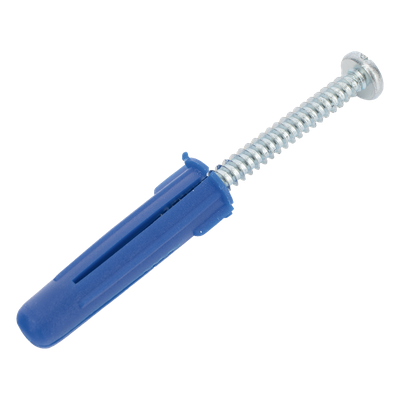 Kit de Fijación / 6 Taquetes de Expansión Doble 2″ (50.8 mm) / 6 Tornillos 12 mm x 2″ (50.8 mm) / Carga 140 kg / Azul