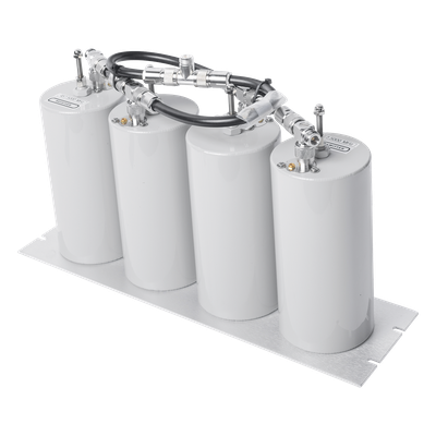 Duplexer Pasa Banda-Rechazo de Banda / 400-470 MHz / 4 Cavidades 4″ Diámetro / 5 MHz Separación / 250 W / N Hembra / 19″ Panel