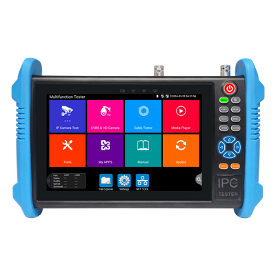 Tester de Video Profesional / Pantalla Táctil IPS 7″ / 4K/8K H.265 / IP/HD/Analógico / TVI/CVI/AHD/CVBS / PoE 24W / TDR / HDMI 1080p / Autonomía 10 h