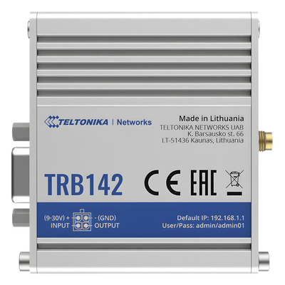 Gateway Industrial LTE Cat 1 / RS232 DB9 / OpenWrt / 9-30 VDC / -40 a 75 °C / DIN Rail