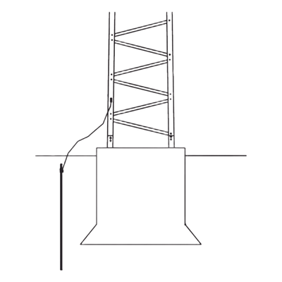 Kit de Aterrizaje para Torre / Electrodo 5/8″ x 8′ (2.4 m) / Alambre #6 BSC Cobre Trenzado / Conectores y Tornillería Incluidos