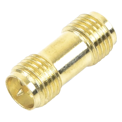 Adaptador Coaxial RF / SMA Hembra Inverso a SMA Hembra Inverso / Montaje en Línea / Cuerpo Bronce con Oro / Aislante Teflón