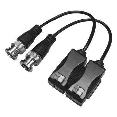 Kit de Transceptores Pasivos / 4K / Transmisión 250 m (820.2 ft) / UTP Cat 5e/6/6a/7 / Audio por Coaxitron / Terminales Push-Pin / Pig Tail