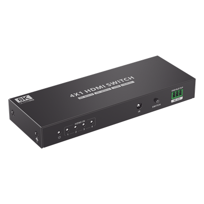 Conmutador HDMI / 4 Entradas 1 Salida / 8K@60Hz / 48 Gbps / HDMI 2.1 / Control IR y RS-232