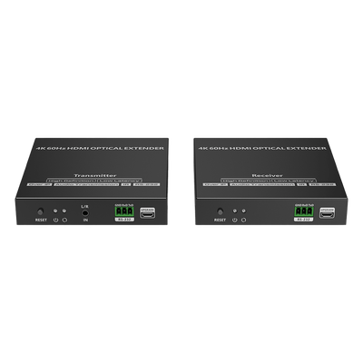 Extensor HDMI por Fibra Óptica / 4K@60Hz / Alcance 40 km (131,233 ft) / HDMI 2.0 / HDCP 2.2 / IR Bidireccional / RS-232