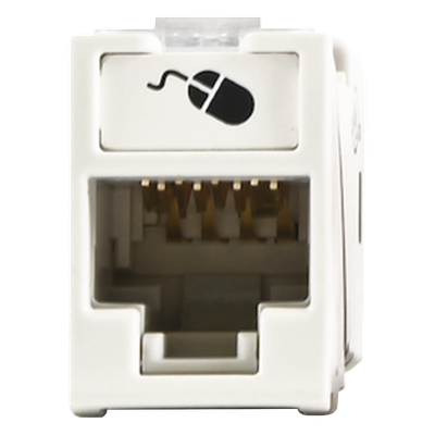 Jack Cat6 / UTP / Montaje Híbrido Plano-Angulado / 1 Puerto / Terminación 110 / Blanco / -10°C a 60°C / 22-24 AWG