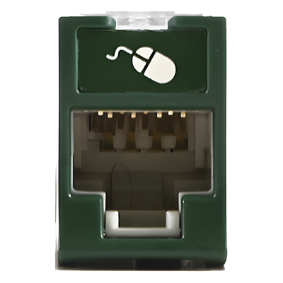 Jack / Cat6A UTP / Montaje Híbrido Plano-Angulado / Verde / Punch-Down 110 / RJ45