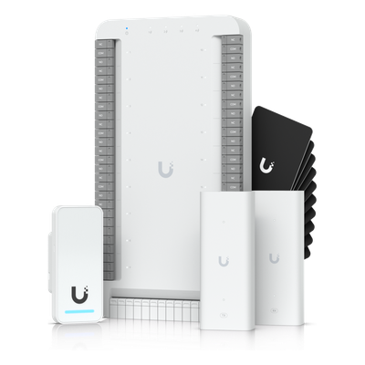 Kit de Control de Acceso para Elevador / Hasta 18 Pisos / PoE++ / 4 Puertos Gigabit / Hub + Lector G2 + 2 Extensores PoE / 10 Tarjetas de Acceso / Interior y Exterior