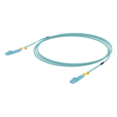 Jumper de Fibra Óptica Multimodo / LC-LC Duplex / 10 Gbps / 50/125 OM3 / 3 Metros (9.84 Pies) / Color Aqua