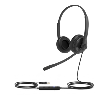 Auriculares USB Profesionales / Binaurales / Cancelación de Ruido Pasivo / USB-A Plug-and-Play / Indicador LED de Ocupado / Certificación Microsoft Teams