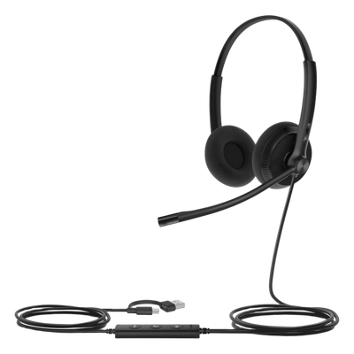 Auriculares USB / Cancelación de Ruido con IA y ANC Híbrido / Certificación Microsoft Teams Premium / Altavoz 35 mm HD / USB-C/A Plug-and-Play / Indicador LED de Ocupado