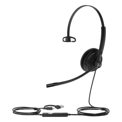 Auricular USB Mono / Cancelación de Ruido Pasiva / USB-A / Control de Llamada / Windows Mac Linux / Indicador de Ocupado
