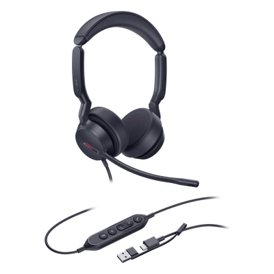 Auriculares USB Profesionales / Cancelación de Ruido con IA / Altavoz 35 mm / USB-C/A Plug-and-Play / 20 Hz – 20 kHz