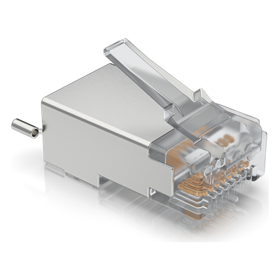 Conectores RJ45 Blindados / Protección ESD / 100 Unidades / Compatibles UISP Cable Pro y Carrier / Sin Soldadura