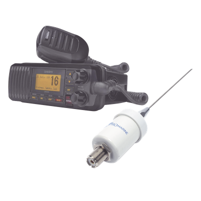 Kit de radio marina con antena de fibra de vidrio / 25W / GPS integrado / IPX4 / Cable 4.5 m (14.8 ft)