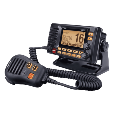 Radio Móvil Marino VHF / 25W RF / GPS Integrado / NMEA 2000 / DSC Clase D / IPX8 / Triple Observación / LCD de Alta Visibilidad