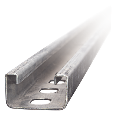 Unicanal perforado / 4×2 U30 / 3000 mm (9.84 ft) / Acero al carbón calibre 16 y 12 / Electro zinc 15-20 μm / ASTM y NF