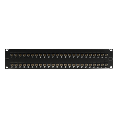 Patch Panel / UTP Cat6 / 48 Puertos / Plano 2U / Rack 19′ / Terminación 4 Pares