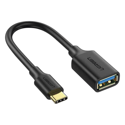 Adaptador OTG USB-C a USB-A / USB 3.0 5 Gbps / Cable 15 cm / Conectores Chapados en Oro / Triple Blindaje