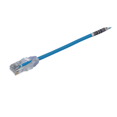 Cable de Parcheo Cat6 UTP / 28AWG Diámetro Reducido / 30.48 m (100 ft) / Azul / 250 MHz / PoE++