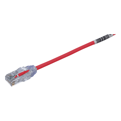Cable de Parcheo UTP Cat6 / 28 AWG Diámetro Reducido / 4.57 m (15 ft) / Doble Clasificación CM/LSZH / PoE IEEE 802.3bt / Rojo