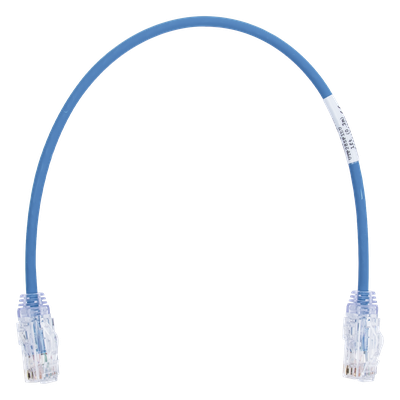 Cable de Parcheo / Cat6 / 28AWG / Diámetro 3.8mm / UTP / 0.3m (1 Pie) / Azul / LSZH