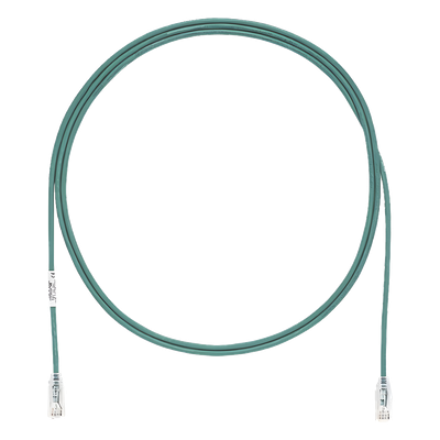 Cable de Parcheo Cat6 / UTP 28AWG / Diámetro Reducido 3.8 mm / 0.91 m (3 Pies) / Verde / CM/LSZH / PoE hasta Tipo 4