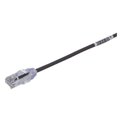 Cable de Parcheo Cat6 / UTP 28AWG / 20.2 cm (0.66 ft) / Diámetro 3.8 mm / PoE hasta 48 cables en mazo / Negro