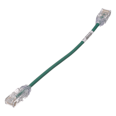 Cable de Parcheo Cat6 UTP / 28AWG Diámetro Reducido / 3.8 mm / 20.2 cm (0.66 ft) / Verde / LSZH-CM