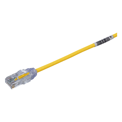 Cable de Parcheo UTP Cat6 / 28AWG Diámetro Reducido / 20.2 cm (0.66 ft) / Amarillo / 250 MHz / PoE