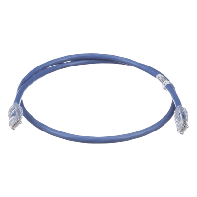 Cable de Parcheo UTP / Cat6A / 24 AWG / CM / 0.3 m (1 pie) / Azul