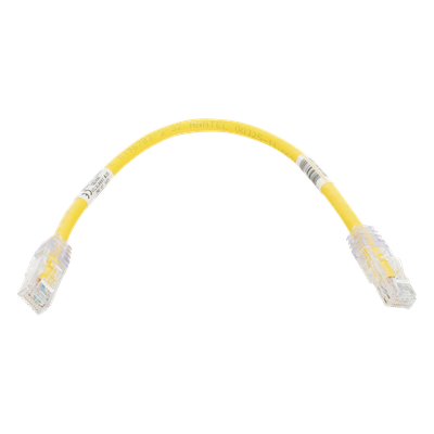 Cable de Parcheo UTP Cat6 / 24 AWG / CM / 0.3 m (1 pie) / Amarillo