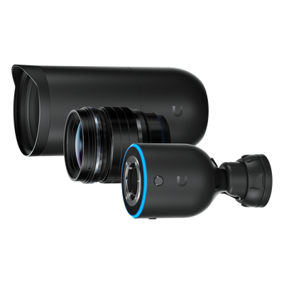 Cámara IP AI DSLR / 4K 8MP 30 fps / Sensor 4/3′ 10MP / Lente 45 mm / Ángulo 21.6° / PoE+ 17.77 W / IPX5