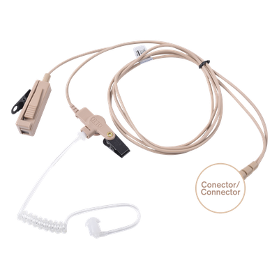 Kit Micrófono-Audífono Profesional / 2 Cables / Tubos Acústicos Transparentes / Compatible KENWOOD NX-340/320/420/TK-3230/3000/3402/3312/3360/3170 / PTT Integrado / VOX Modo Convencional