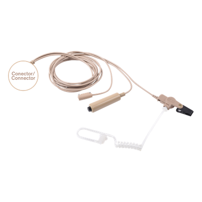 Kit Micrófono-Audífono / 3 Configuraciones de Cable / Tubo Acústico Transparente / Compatible KENWOOD NX-200/300/410 TK-480/2180/3180 / NRR 25 dB