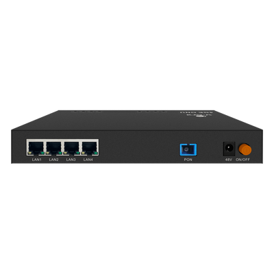 ONU Dual EPON/GPON / 4 Puertos PoE 802.3af/at Gigabit / 1 Puerto SC/UPC / Chasis Metálico / Triple Play