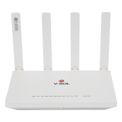 ONU XPON / Wi-Fi 6 AX1500 / 4 Puertos Gigabit / CATV con AGC / 4 Antenas 5 dBi / PON SC/APC