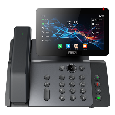 Teléfono IP Ejecutivo / 20 Líneas SIP / Pantalla Táctil IPS 7″ / Wi-Fi 6 / Bluetooth 5.4 / Handset Inalámbrico / PoE / Gigabit Dual Ethernet