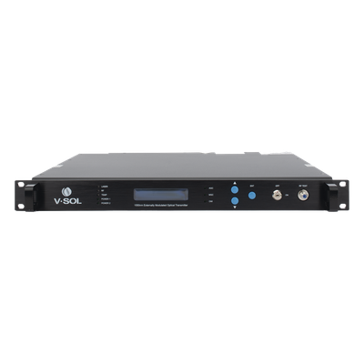 Transmisor Óptico / 1550 nm / Modulación Externa / 2 Salidas 9 dBm / DWDM / Doble Fuente de Poder
